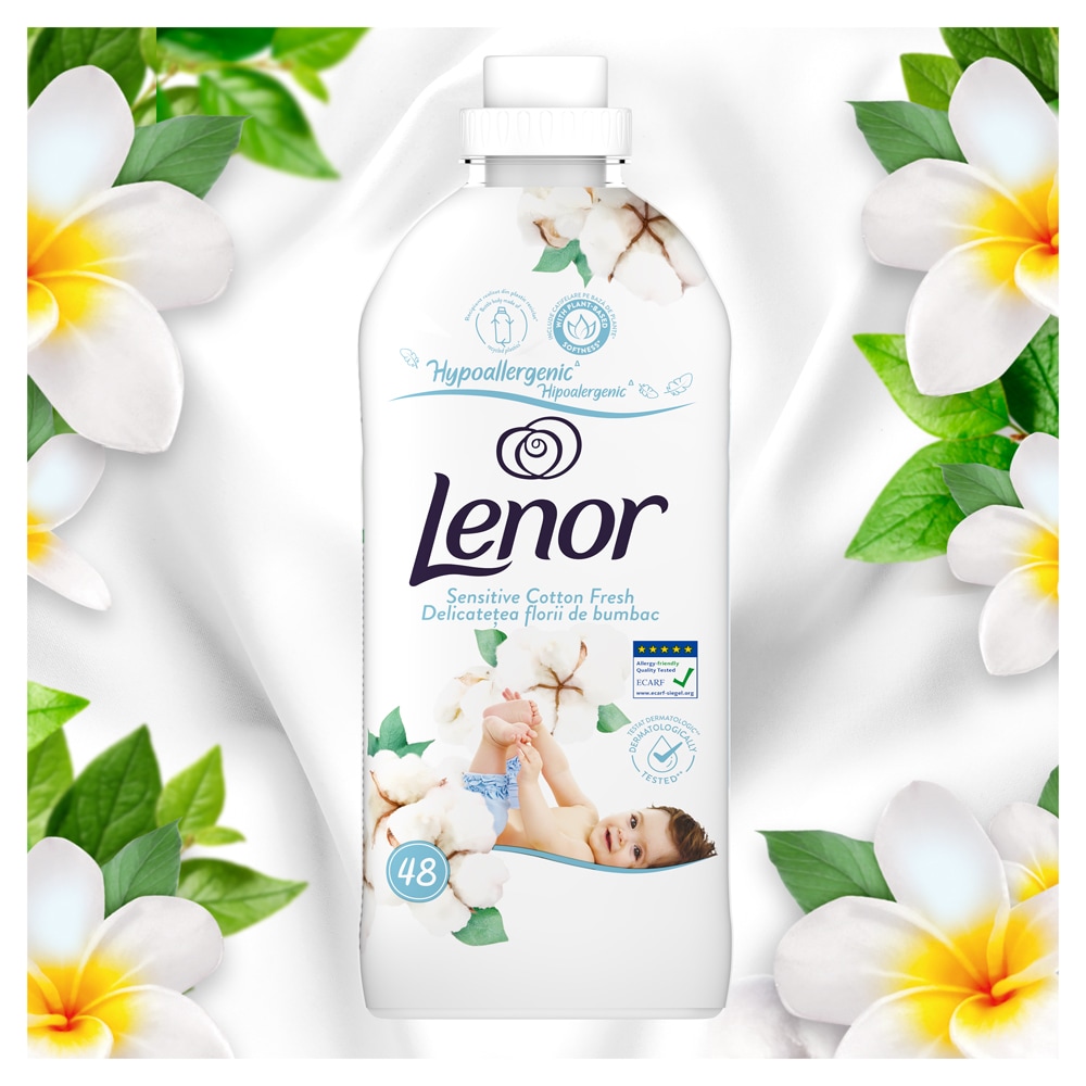 Balsam de rufe LENOR Sensitive, 1.2 l, 48 spalari