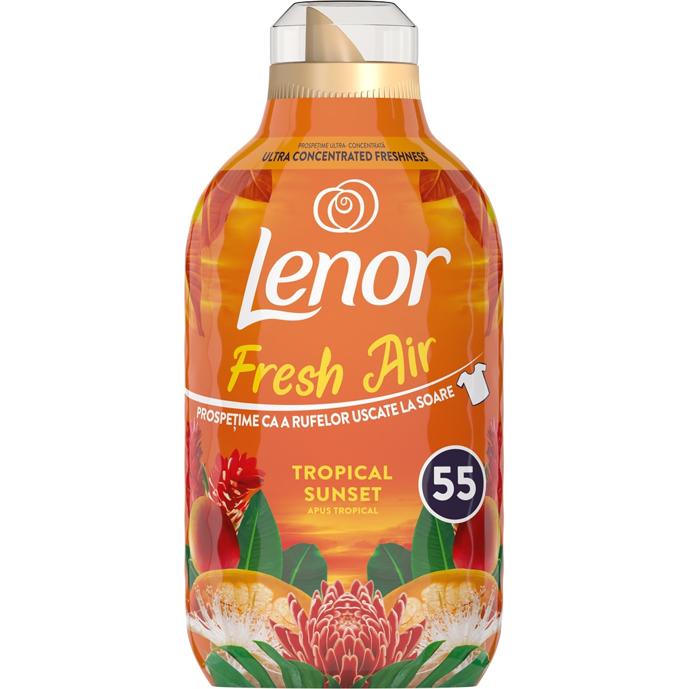 Balsam de rufe LENOR Fresh Air Effect Tropical Sunset, 770 ml, 55 spalari