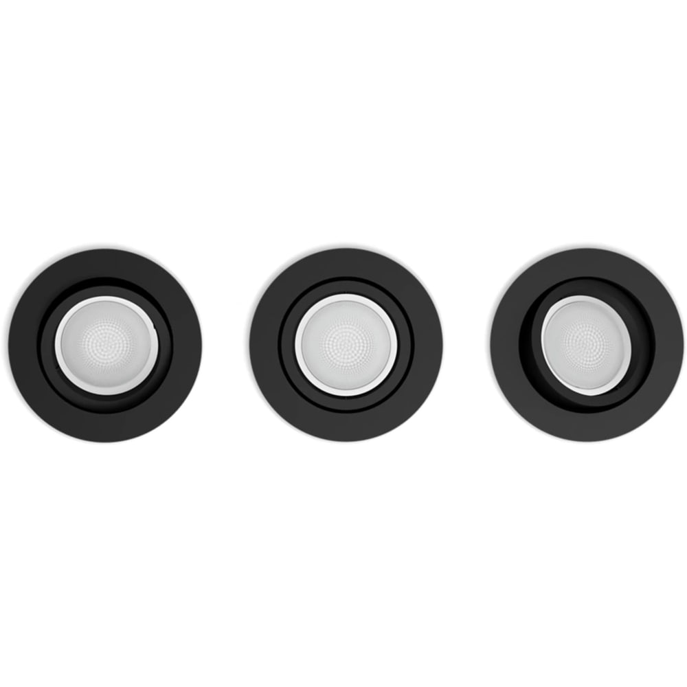 Set 3 spoturi LED smart PHILIPS HUE Centura, 3 x 5.7W, 350lm, IP20, negru