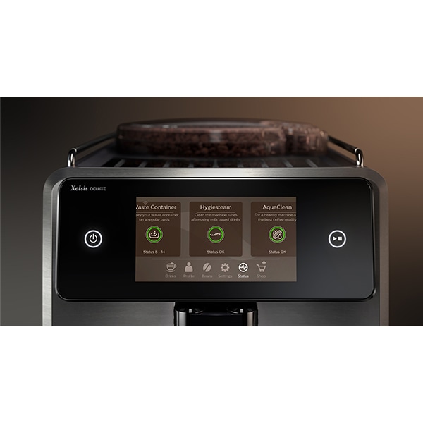 Espressor automat SAECO Xelsis Deluxe SM8780/00, 1.7l, 1500W, 15 bar, HygieSteam, AquaClean, negru-argintiu