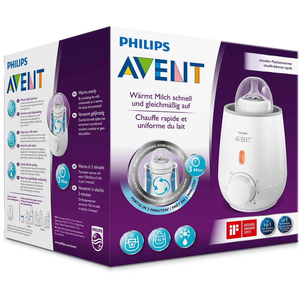 Incalzitor biberoane PHILIPS AVENT Advanced SCF355/09, 275W, alb