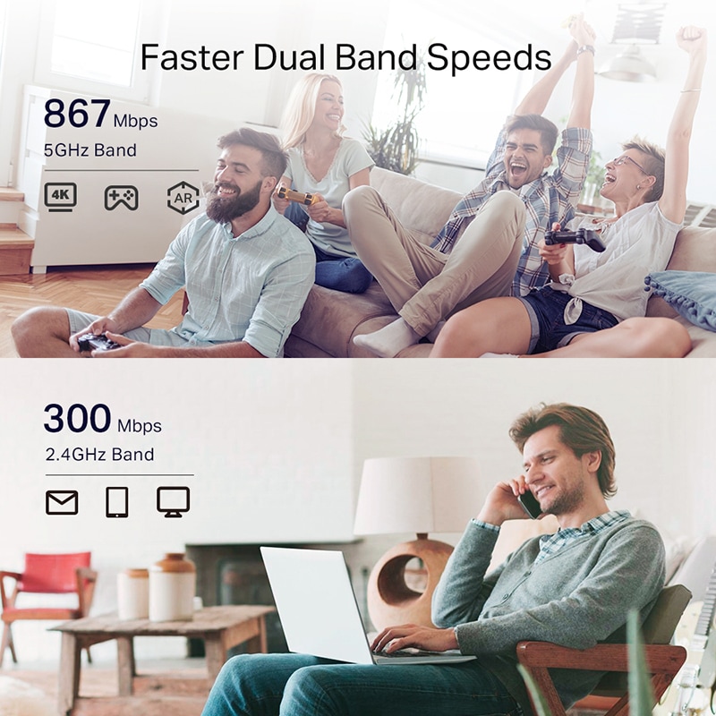 Wireless Range Extender TP-LINK RE330 AC1200, Dual-Band 300 + 867 Mbps, alb