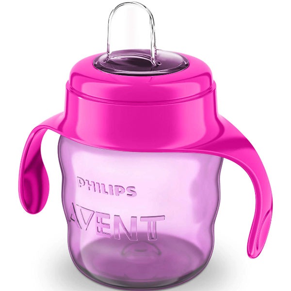 Cana cu tetina PHILIPS AVENT SCF551/03, 6 luni+, 200ml, mov-roz