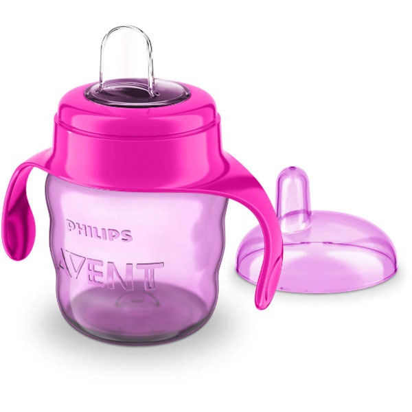 Cana cu tetina PHILIPS AVENT SCF551/03, 6 luni+, 200ml, mov-roz
