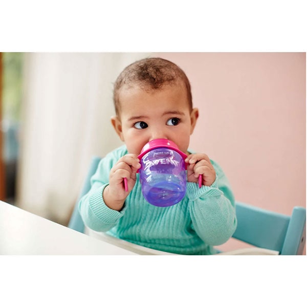 Cana cu tetina PHILIPS AVENT SCF551/03, 6 luni+, 200ml, mov-roz