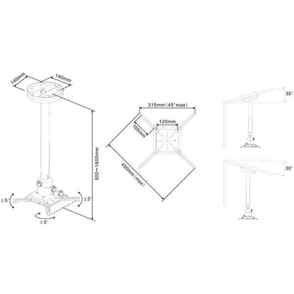 Suport tavan pentru videoproiector MULTIBRACKETS MB-1787