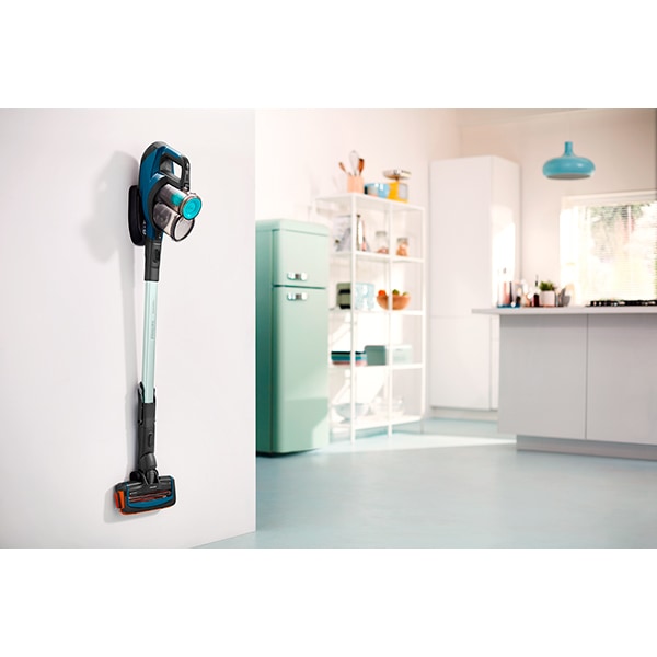 Aspirator vertical PHILIPS SpeedPro Aqua FC6719/01, 0.4l, 21.6V, autonomie max 50 min, PowerCyclone 7, albastru-negru