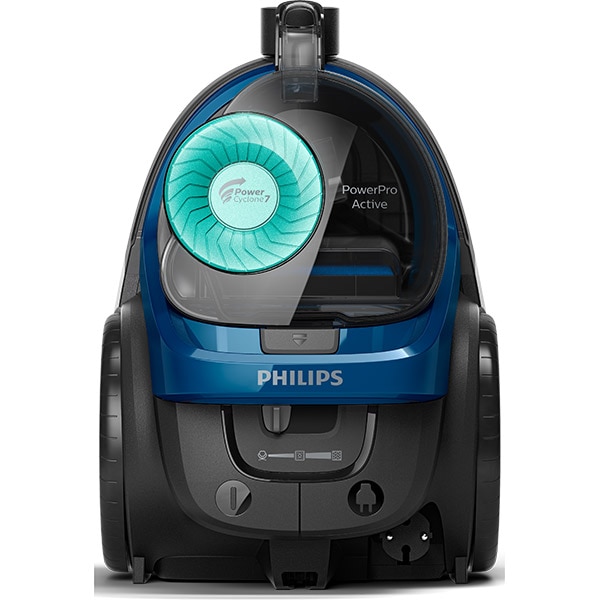 Aspirator fara sac PHILIPS PowerPro Active seria 5000 FC9557/09, 1.5l, 900W, 77dB, albastru-negru