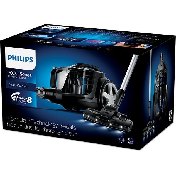 Aspirator fara sac PHILIPS PowerPro Expert seria 7000 FC9747/09, 2l, 900W, 75dB, negru-gri inchis