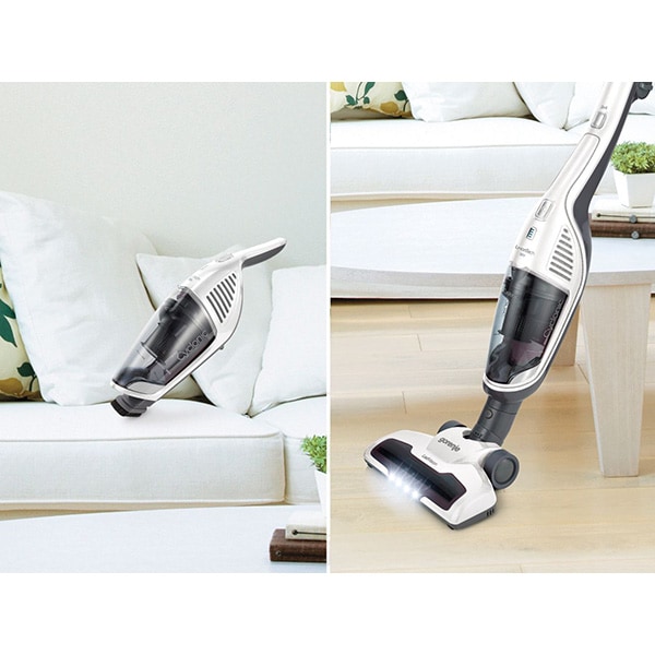 Aspirator vertical GORENJE Freestyle SVC180FW, 0.6l, 18V, autonomie max 45 min, iluminare LED, alb-gri inchis