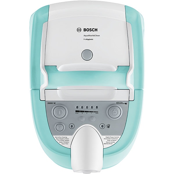 Aspirator cu spalare BOSCH AquaWash&Clean BWD420HYG, 5l, 2000W, alb-bleu