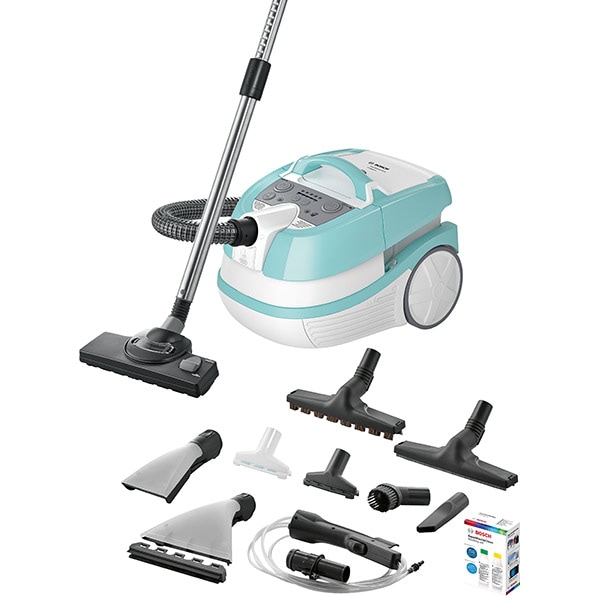 Aspirator cu spalare BOSCH AquaWash&Clean BWD420HYG, 5l, 2000W, alb-bleu