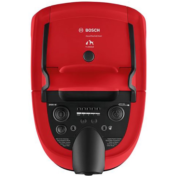 Aspirator cu spalare BOSCH AquaWash&Clean BWD421PET, 5l, 2100W, negru-rosu