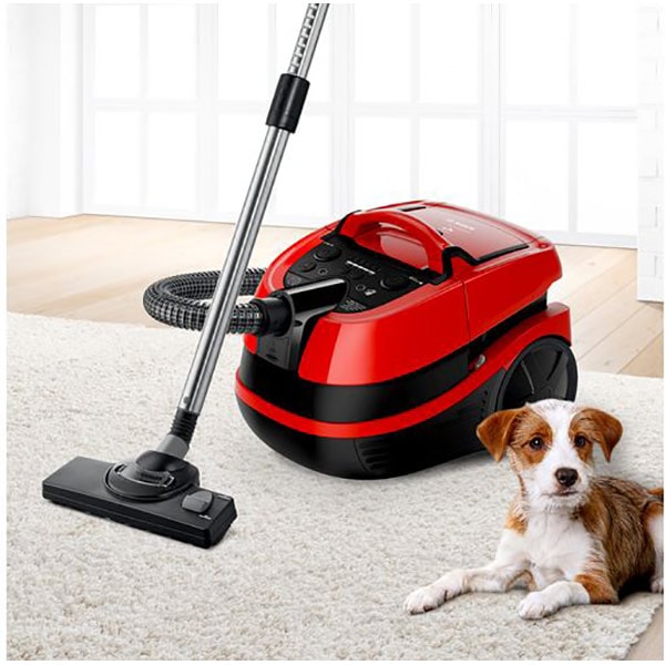Aspirator cu spalare BOSCH AquaWash&Clean BWD421PET, 5l, 2100W, negru-rosu