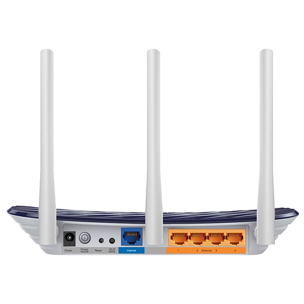 Router Wireless AC750 TP-LINK Archer C20, Dual Band 300 + 433Mbps, WAN, LAN, albastru