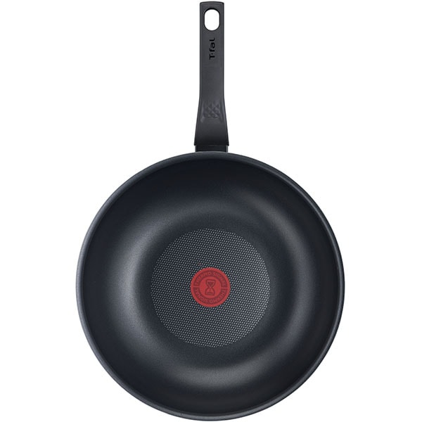 Tigaie wok TEFAL Simply Clean B5671953, 28cm, aluminiu, negru