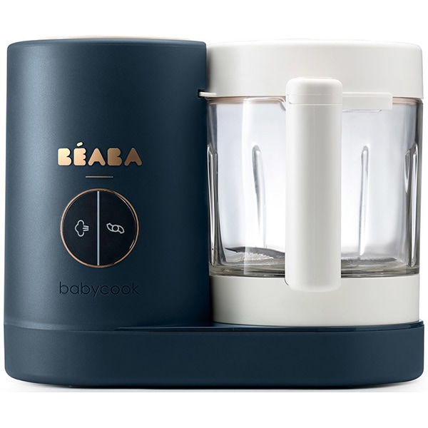 Robot de bucatarie BEABA Babycook Neo Night Blue, 1250ml, alb-negru