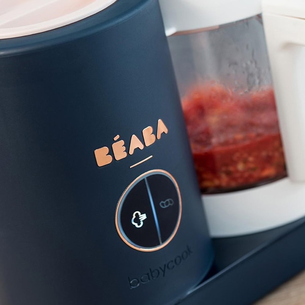 Robot de bucatarie BEABA Babycook Neo Night Blue, 1250ml, alb-negru