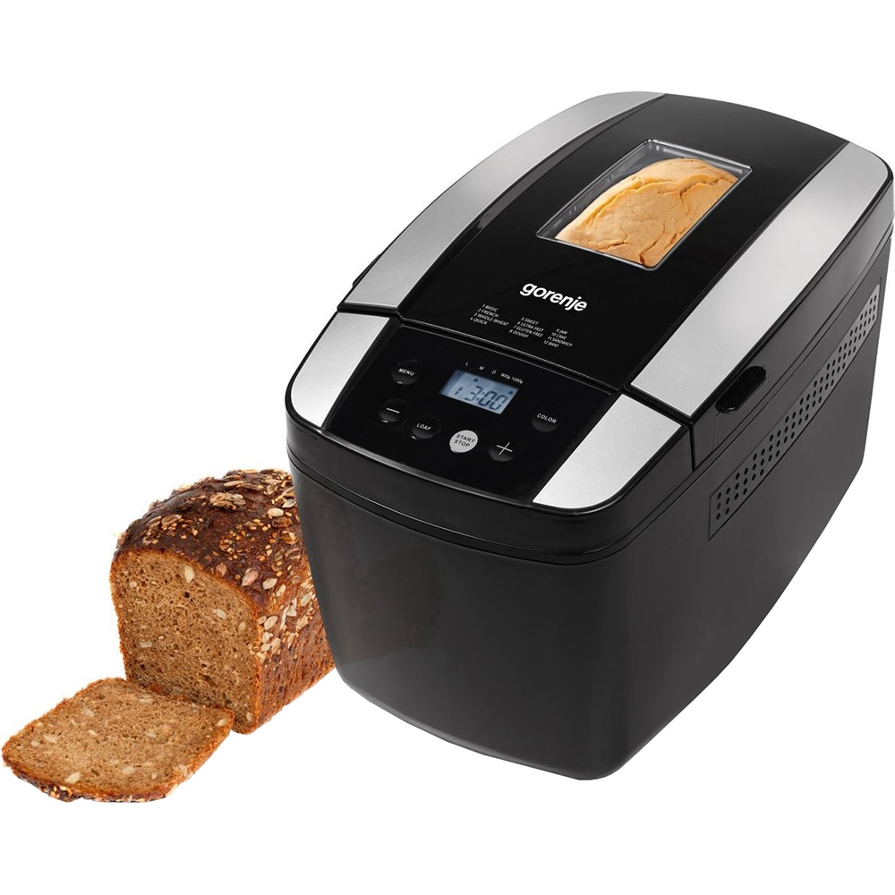 Masina de copt paine GORENJE BM1210BK, 1.2kg, 12 programe, 800W, negru-argintiu