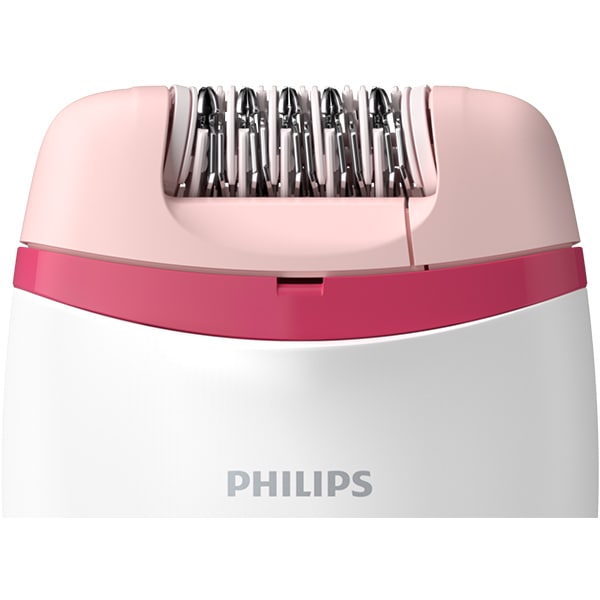 Epilator PHILIPS Satinelle Essential BRE235/00, 20 pensete, 2 viteze, 2 accesorii, retea, alb-roz