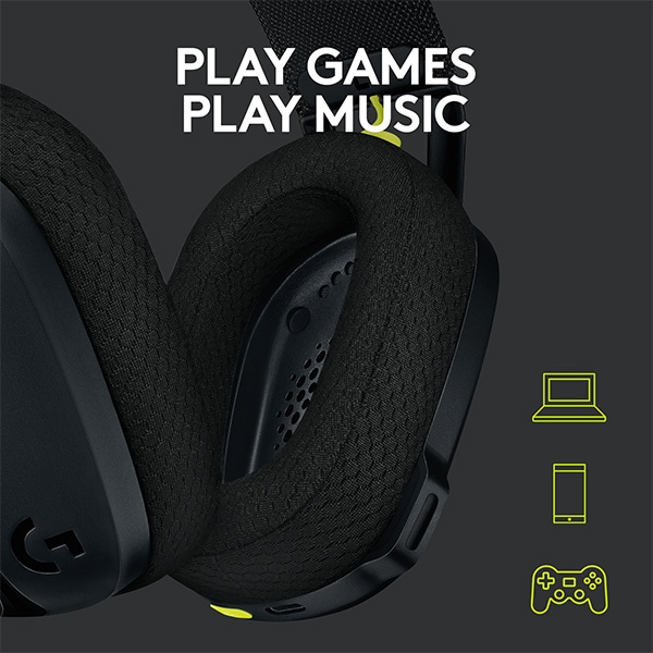 Casti Gaming Wireless LOGITECH G435 Lightspeed, multiplatforma, 3.5mm, USB-C, negru