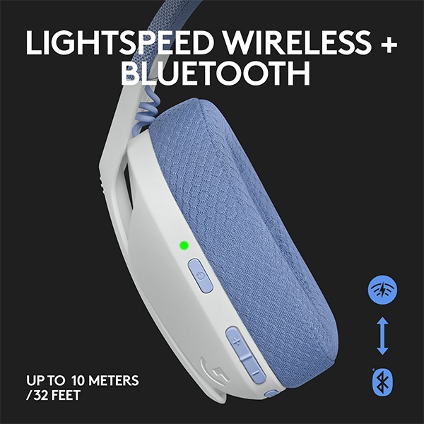 Casti Gaming Wireless LOGITECH G435 Lightspeed, multiplatforma, 3.5mm, USB-C, alb