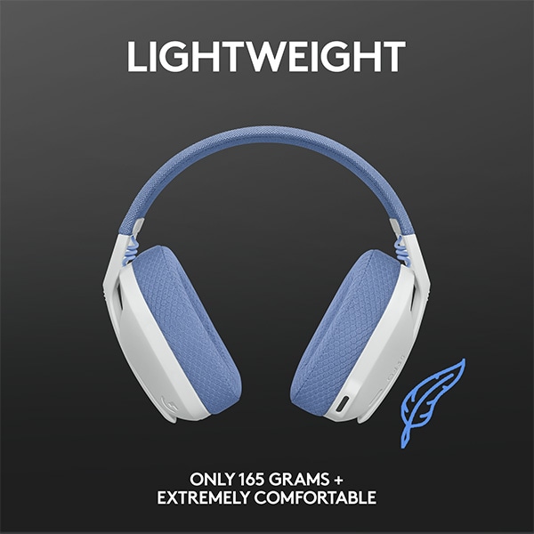 Casti Gaming Wireless LOGITECH G435 Lightspeed, multiplatforma, 3.5mm, USB-C, alb