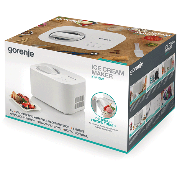 Aparat de inghetata GORENJE ICM10W, 100W, alb