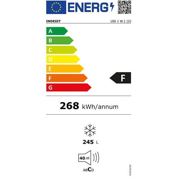 Congelator INDESIT UI6 1 W.1, 245 l, 167 cm, Clasa F, alb