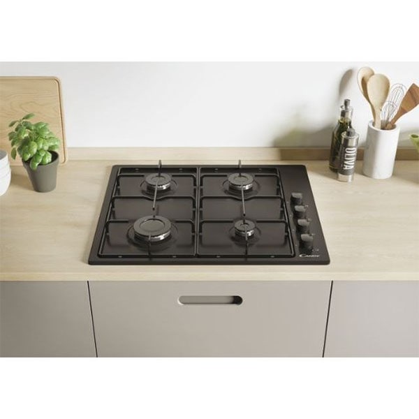 Plita incorporabila CANDY CHW6LBB, Gaz, 4 arzatoare, negru