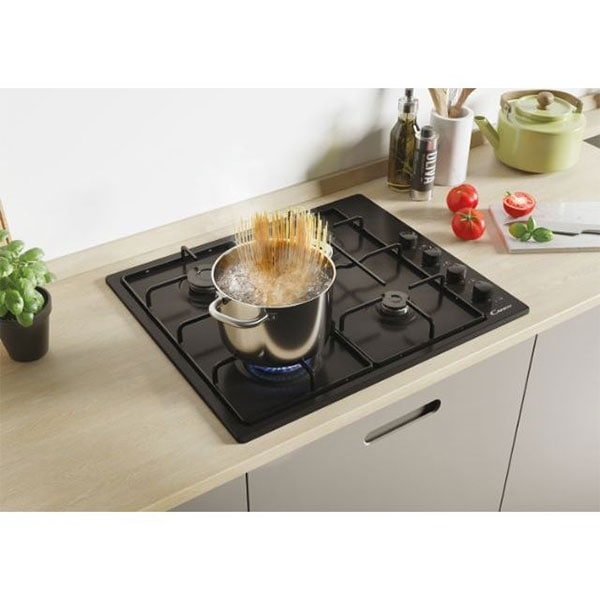 Plita incorporabila CANDY CHW6LBB, Gaz, 4 arzatoare, negru