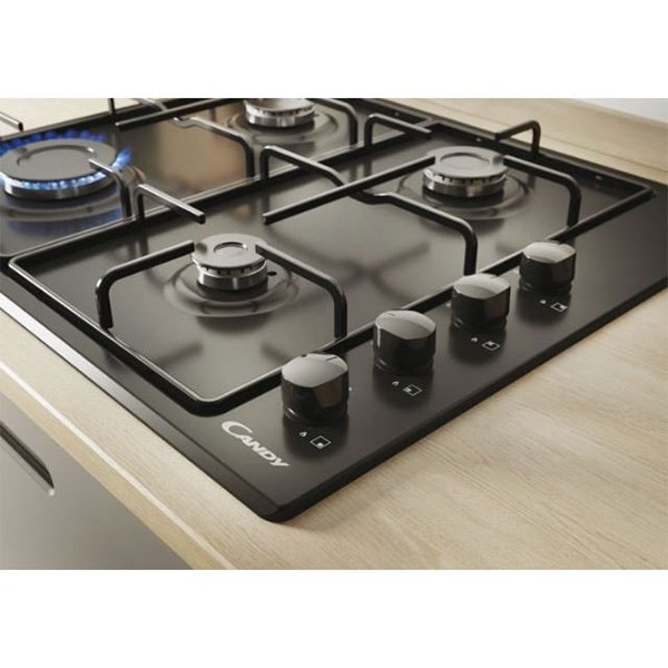 Plita incorporabila CANDY CHW6LBB, Gaz, 4 arzatoare, negru