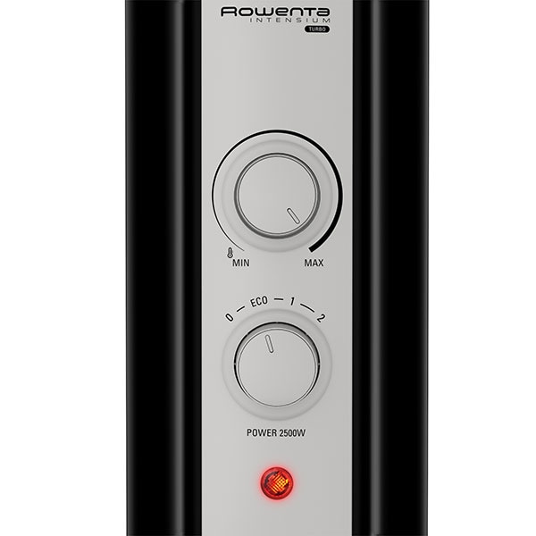 Calorifer electric ROWENTA Intesium Turbo BU2751F0, 12 elementi, 3 trepte putere, 2500W, negru-gri