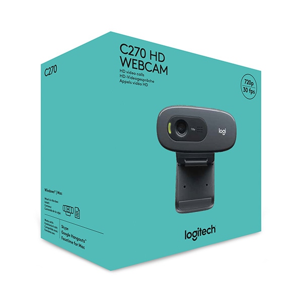 Camera Web LOGITECH C270, 1280 x 720 pixeli, negru