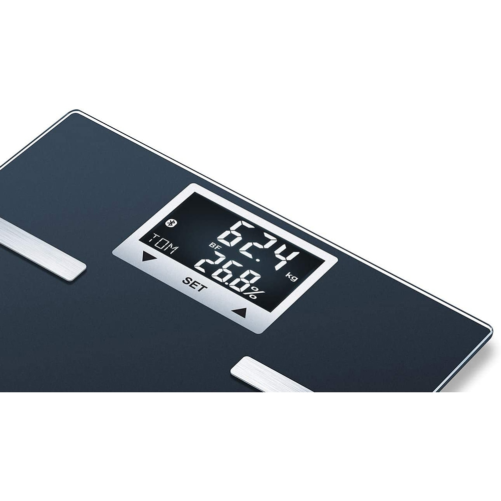 Cantar corporal Smart BEURER BF720, 180kg, Bluetooth, electronic, sticla, negru