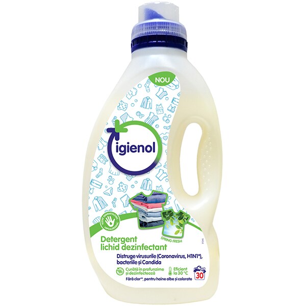 Machu Picchu Heap of Search Detergent lichid dezinfectant IGIENOL Spring Fresh, 960ml, 30 spalari