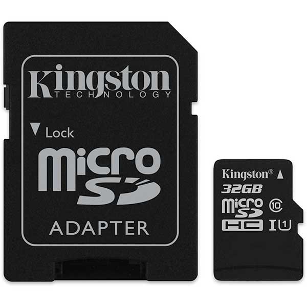 Card de memorie KINGSTON Canvas Select microSDHC 32GB, clasa 10 UHS-I, 80 MBs, adaptor