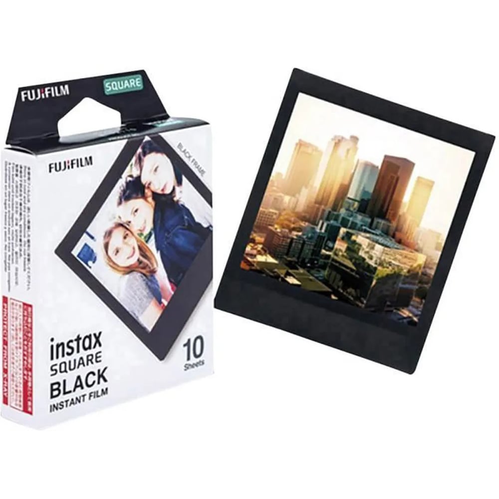 Pachet hartie foto originala FUJI Square, 10 coli, Black Frame