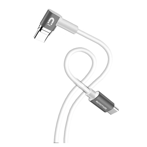 Cablu date magnetic PROMATE MagLink-C, USB-C - USB-C, 2m, Power Delivery, alb