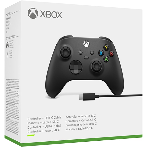 Controller Wireless MICROSOFT Xbox, PC, USB-C, Black