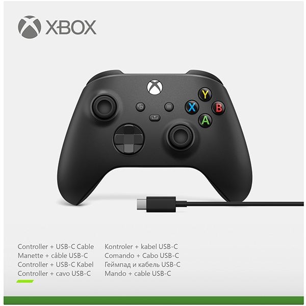 Controller Wireless MICROSOFT Xbox, PC, USB-C, Black