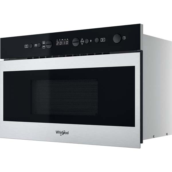 Cuptor cu microunde incorporabil WHIRLPOOL W7 MN840, 22l, 750W, Grill, inox