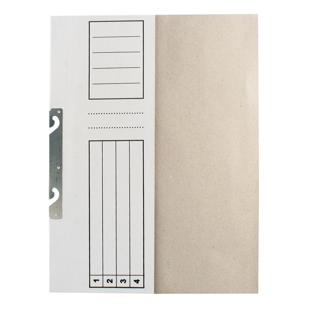 Dosar incopciat VOLUM, 1/2, A4, carton, 10 bucati, alb