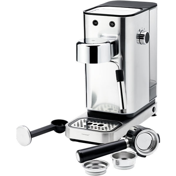 Espressor manual WMF Lumero 412360011, 1l, 1400W, 15 bar, sistem Thermoblock, argintiu-negru
