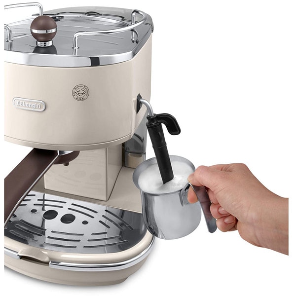 Espressor manual DELONGHI Icona Vintage ECOV 311.BG, 1.4l, 1100W, 15 bar, sistem Cappuccino, crem-argintiu