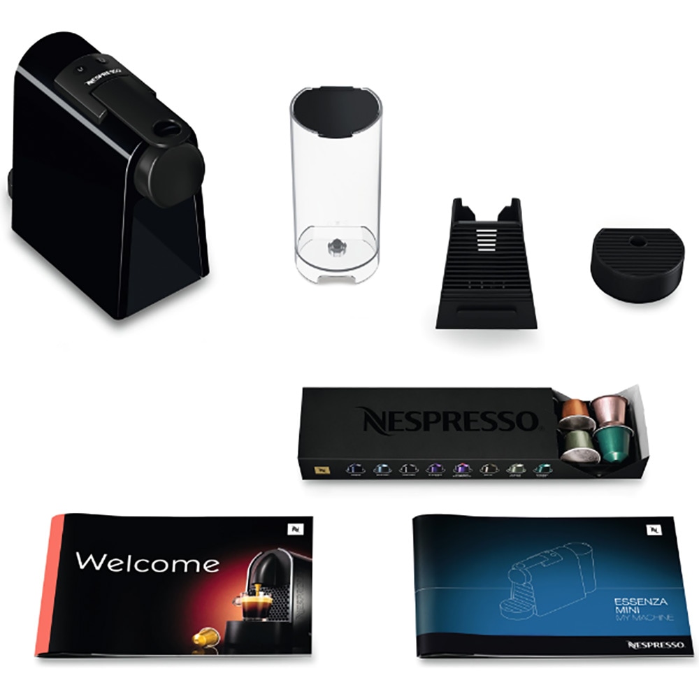 Espressor capsule NESPRESSO Essenza Mini EN85.B, 0.6l, 1260W, 19 bar, negru