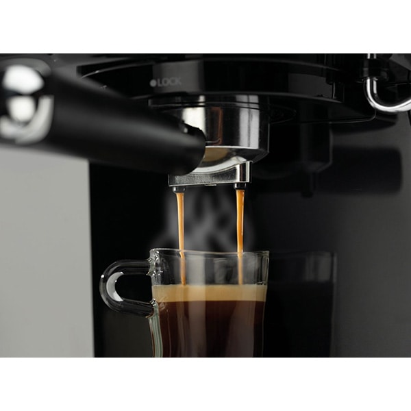 Espressor manual GORENJE ESCM12MBK, 1.5l, 850W, 15 bar, sistem Cappuccino, negru-argintiu