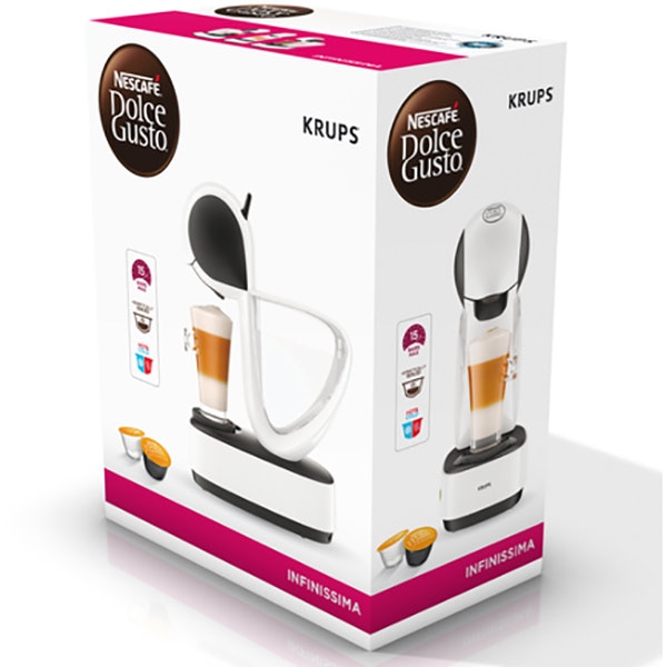 Espressor capsule KRUPS Infinissima KP170131, 1.2l, 1500W, 15 bar, alb-negru