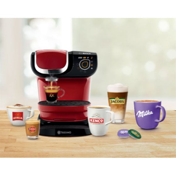 Espressor capsule BOSCH Tassimo My Way 2 TAS6503, 1.3l, 1500W, 15 bar, rosu-negru