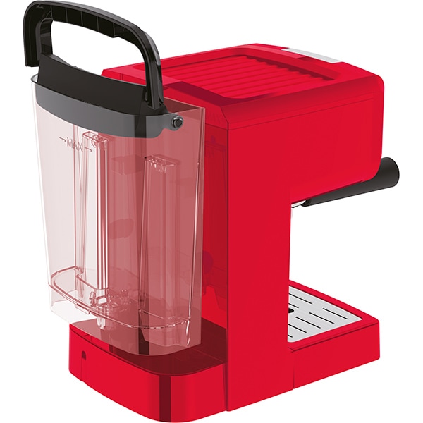 Espressor manual KRUPS Pump XP320530, 1.5l, 15 bar, sistem Cappuccino, rosu-argintiu